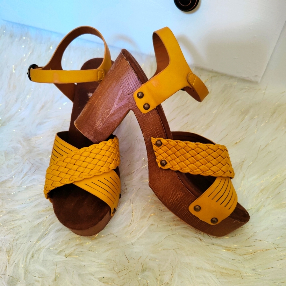 Mustard Platform Sandals